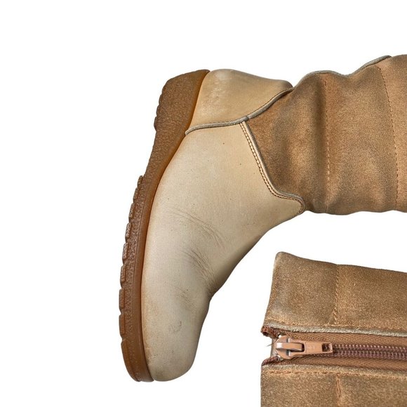 Vntg Blondo Canada Shearling‎ Lined Beige Leather / Suede Women's Sz US 6 Boots - Picture 8 of 16